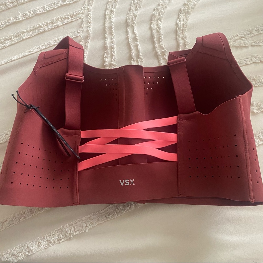 Victoria's Secret Front-Zip Sports Bra in Burgundy Red 34C - Picture 3 of 4